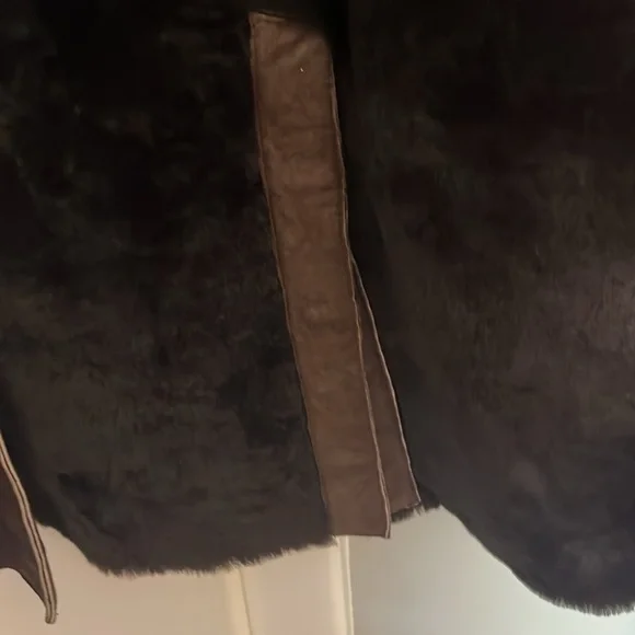 Vintage Cole Haan Country Brown Leather and Fur Coat Men’s Size Large - Picture 6 of 16